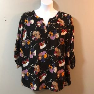 Black Floral Blouse